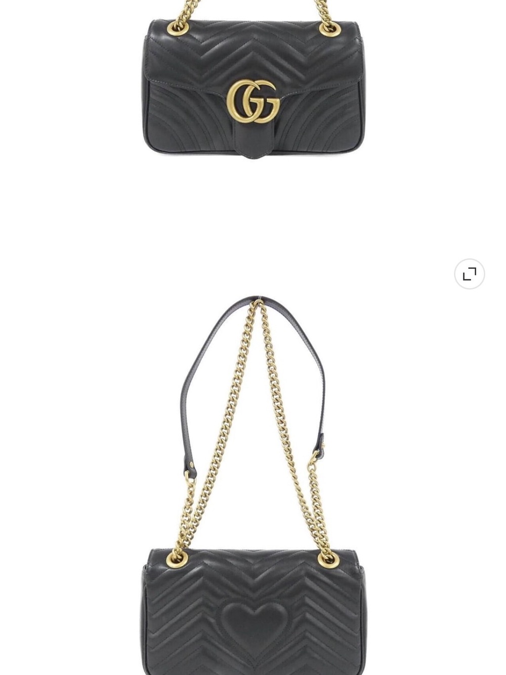 Gucci Black Quilted Shoulder Bag with Gold Double G